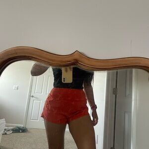 Everlast Red Athletic Shorts High-Waisted Fitted